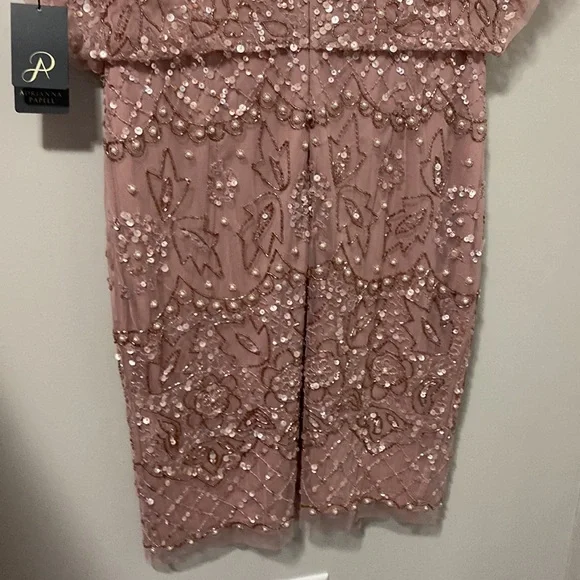 NWT!‎ Adrianna Papell Women's Beaded Mesh Blouson Dress - Picture 7 of 9